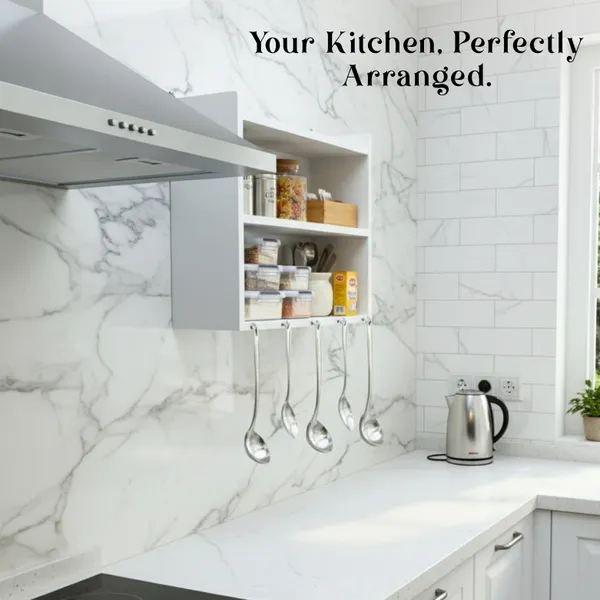White_Wooden_Kitchen_Storage_Shelf_With_Hooks_For_Spoons_And_Other_Items_|_With_Inbuilt_Hanging_Hooks