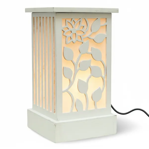 White_Wooden_Table_Lamp_With_Beautiful_Laser_Cut_Design_|_Warm_Light_|_Night_Lamp_|_Ideal_For_Gifting_|_Home_Decor