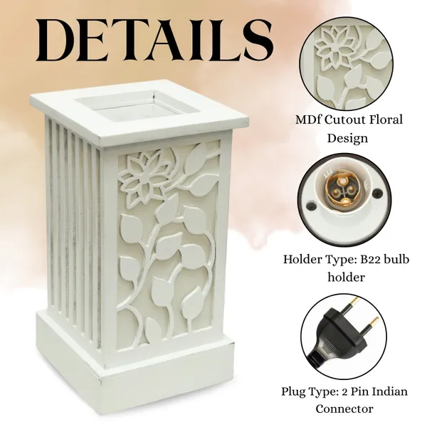 White_Wooden_Table_Lamp_With_Beautiful_Laser_Cut_Design_|_Warm_Light_|_Night_Lamp_|_Ideal_For_Gifting_|_Home_Decor