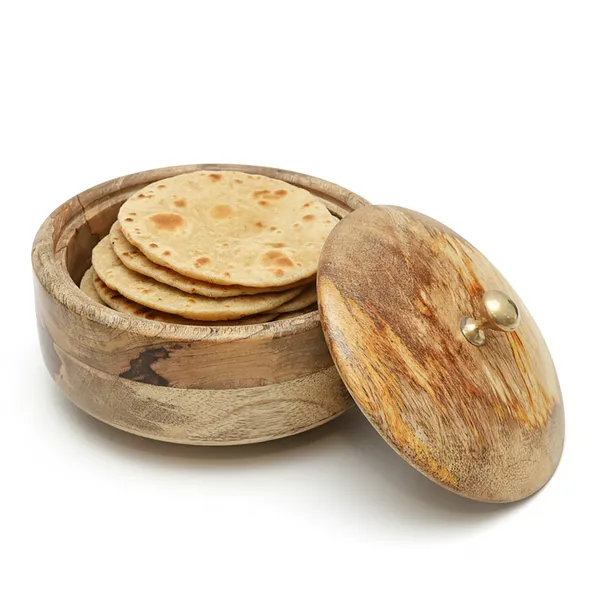 Brown_Handcrafted_Wooden_Chapati_Box_With_Lid_|_Wooden_Roti_Container_With_Brass_Knob_|_Traditional_Wooden_Casserole_For_Roti_Storage_|_Rustic_Kitchen_Utility_And_Dining_Tableware_|_Hotpot