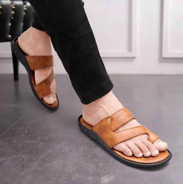 Tan_Stylish_Sandals_And_Slippers_For_Men
