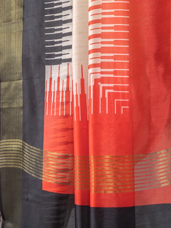 Soft_Tussar_Silk_sarees_with_Beautiful_Digital_Print_With_Attractive_Checks_Design_Saree_And_Digital_Print_Blouse_With_Tassels