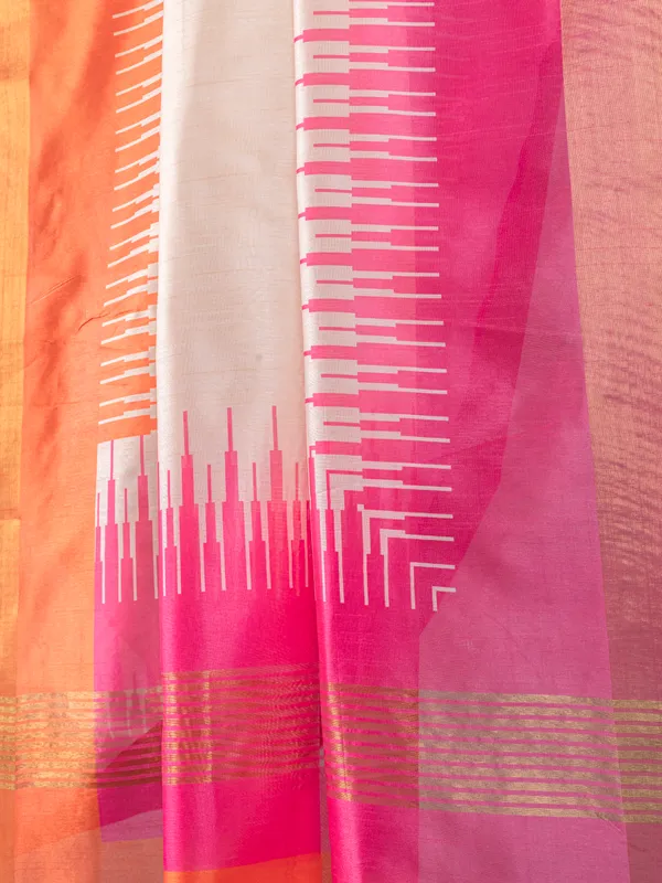 Soft_Tussar_Silk_sarees_with_Beautiful_Digital_Print_With_Attractive_Checks_Design_Saree_And_Digital_Print_Blouse_With_Tassels