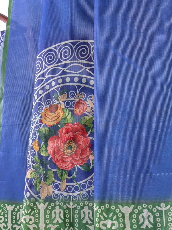 Soft_Tussar_Silk_sarees_with_Beautiful_Digital_Print_With_Attractive_Checks_Design_Saree_And_Digital_Print_Blouse_With_Tassels