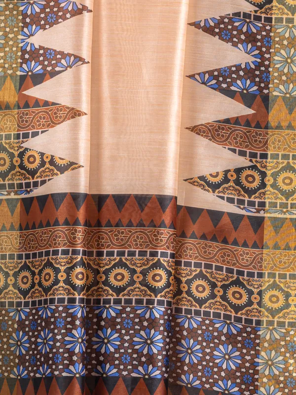 Soft_Tussar_Silk_sarees_with_Beautiful_Digital_Print_With_Attractive_Checks_Design_Saree_And_Digital_Print_Blouse_With_Tassels