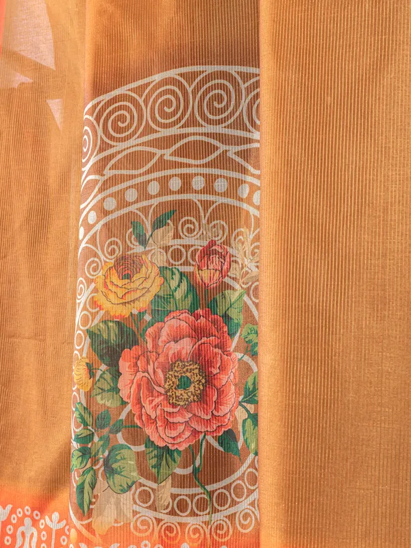 Soft_Tussar_Silk_sarees_with_Beautiful_Digital_Print_With_Attractive_Checks_Design_Saree_And_Digital_Print_Blouse_With_Tassels