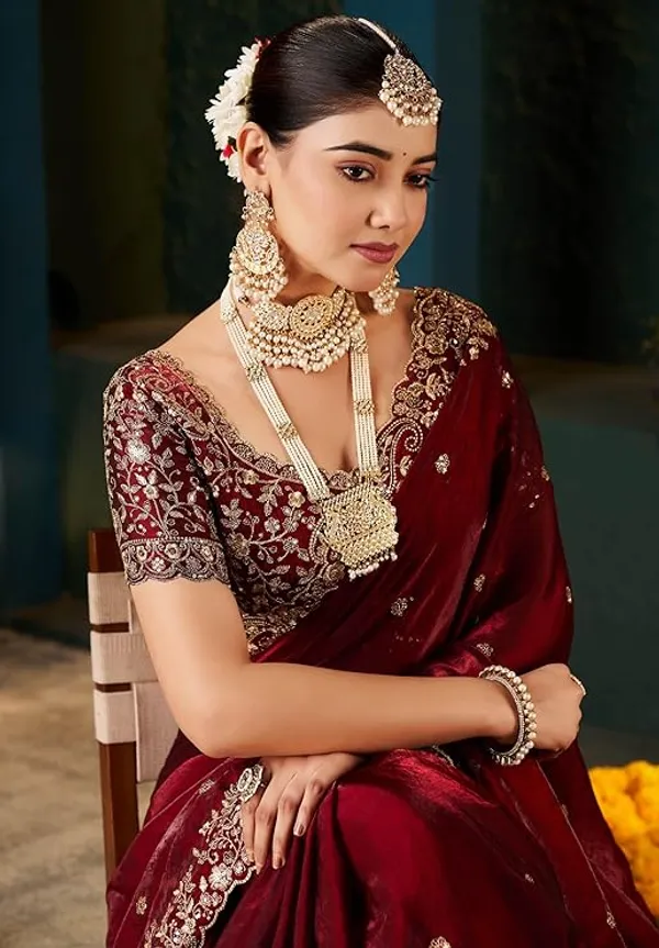 HEAVY_SPACE_SILK_EMBROIDERY_SAREE_WITH_STICHED_BLOUSE_