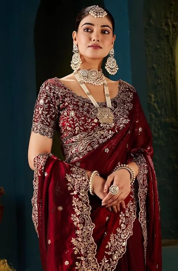 HEAVY_SPACE_SILK_EMBROIDERY_SAREE_WITH_STICHED_BLOUSE_
