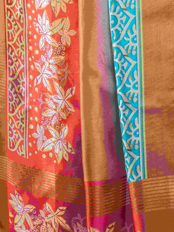 Soft_Tussar_Silk_sarees_with_Beautiful_Digital_Print_With_Attractive_Checks_Design_Saree_And_Digital_Print_Blouse_With_Tassels