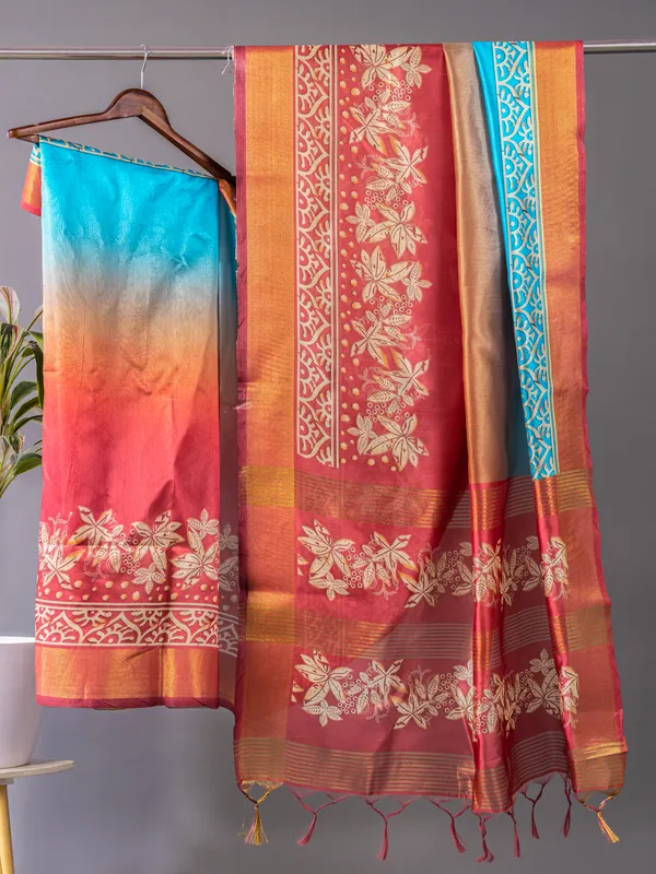 Soft_Tussar_Silk_sarees_with_Beautiful_Digital_Print_With_Attractive_Checks_Design_Saree_And_Digital_Print_Blouse_With_Tassels