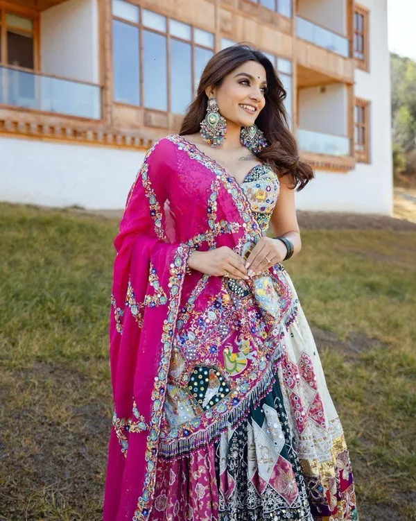 MULTICOLOR_DESIGNER_LEHNGHA_REAL_MIRROR_WORK_WITH_DUPATTA