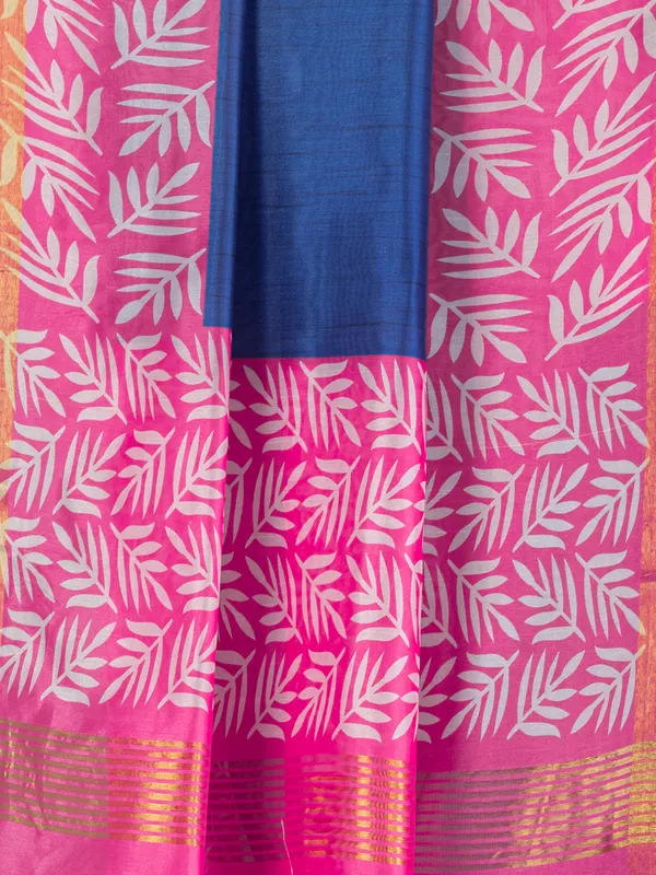 Soft_Tussar_Silk_sarees_with_Beautiful_Digital_Print_With_Attractive_Checks_Design_Saree_And_Digital_Print_Blouse_With_Tassels