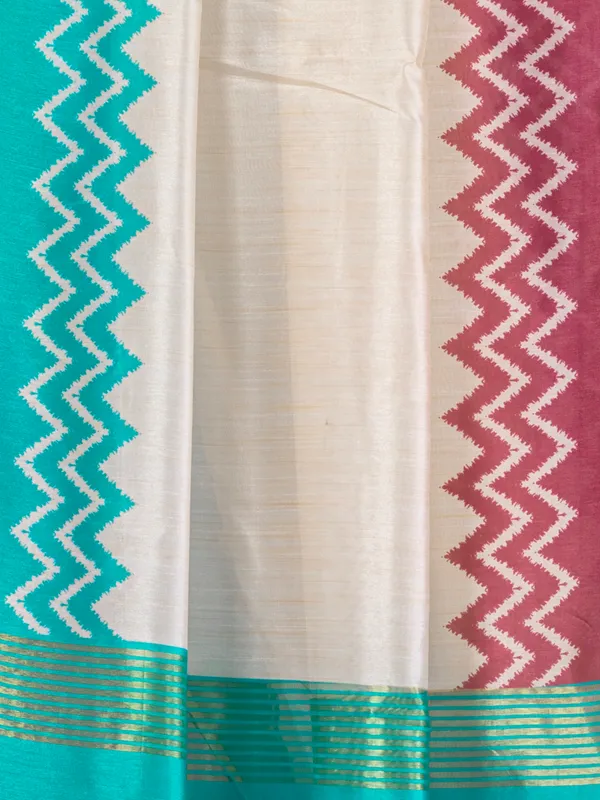 Soft_Tussar_Silk_sarees_with_Beautiful_Digital_Print_With_Attractive_Checks_Design_Saree_And_Digital_Print_Blouse_With_Tassels
