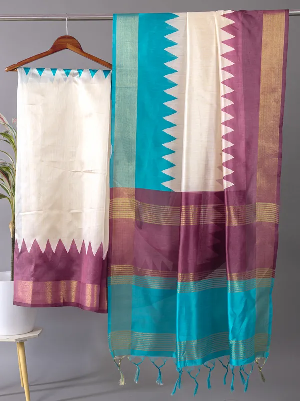 Soft_Tussar_Silk_sarees_with_Beautiful_Digital_Print_With_Attractive_Checks_Design_Saree_And_Digital_Print_Blouse_With_Tassels