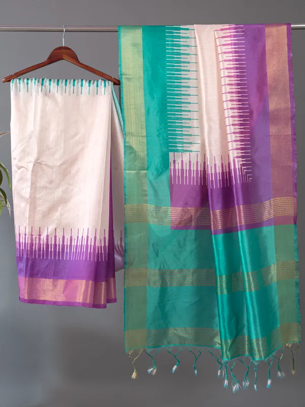 Soft_Tussar_Silk_sarees_with_Beautiful_Digital_Print_With_Attractive_Checks_Design_Saree_And_Digital_Print_Blouse_With_Tassels