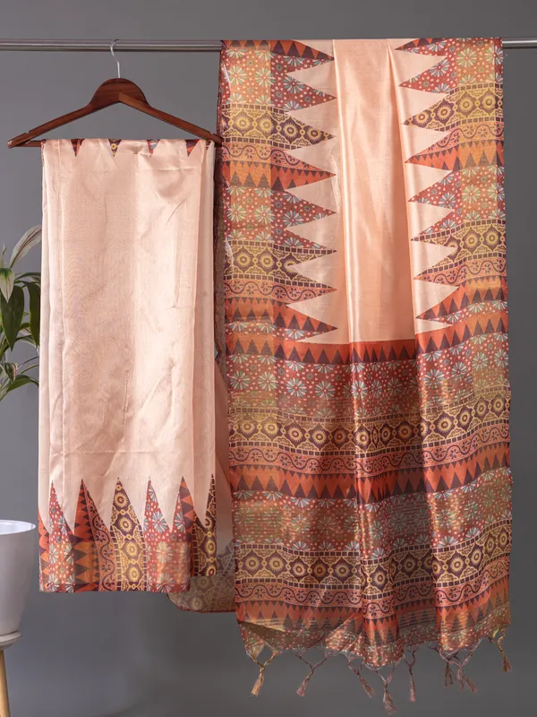 Soft_Tussar_Silk_sarees_with_Beautiful_Digital_Print_With_Attractive_Checks_Design_Saree_And_Digital_Print_Blouse_With_Tassels