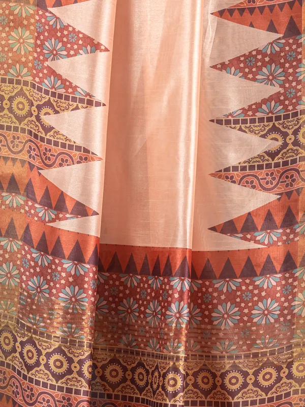Soft_Tussar_Silk_sarees_with_Beautiful_Digital_Print_With_Attractive_Checks_Design_Saree_And_Digital_Print_Blouse_With_Tassels