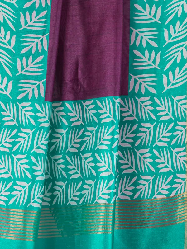 Soft_Tussar_Silk_sarees_with_Beautiful_Digital_Print_With_Attractive_Checks_Design_Saree_And_Digital_Print_Blouse_With_Tassels