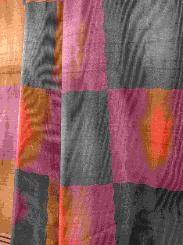Soft_Tussar_Silk_sarees_with_Beautiful_Digital_Print_With_Attractive_Checks_Design_Saree_And_Digital_Print_Blouse_With_Tassels