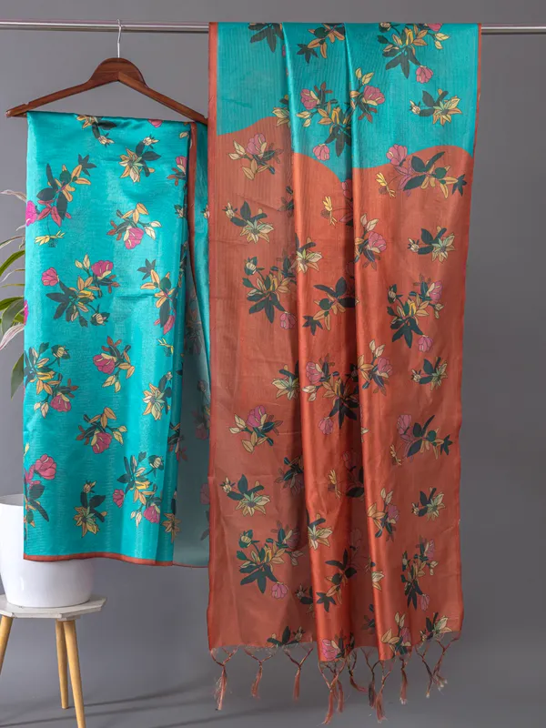 Soft_Tussar_Silk_sarees_with_Beautiful_Digital_Print_With_Attractive_Checks_Design_Saree_And_Digital_Print_Blouse_With_Tassels