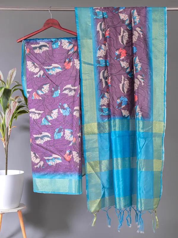 Soft_Tussar_Silk_sarees_with_Beautiful_Digital_Print_With_Attractive_Checks_Design_Saree_And_Digital_Print_Blouse_With_Tassels
