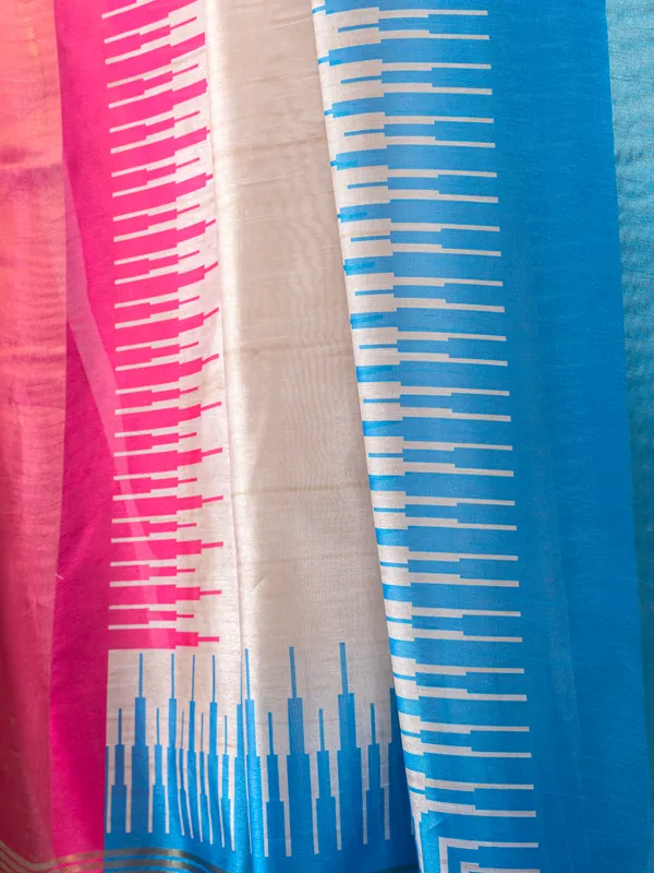 Soft_Tussar_Silk_sarees_with_Beautiful_Digital_Print_With_Attractive_Checks_Design_Saree_And_Digital_Print_Blouse_With_Tassels