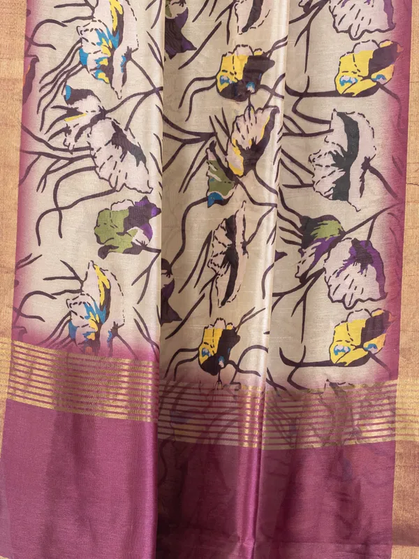 Soft_Tussar_Silk_sarees_with_Beautiful_Digital_Print_With_Attractive_Checks_Design_Saree_And_Digital_Print_Blouse_With_Tassels