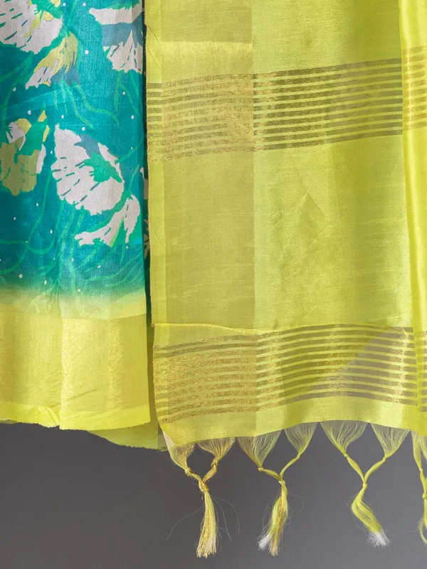 Soft_Tussar_Silk_sarees_with_Beautiful_Digital_Print_With_Attractive_Checks_Design_Saree_And_Digital_Print_Blouse_With_Tassels