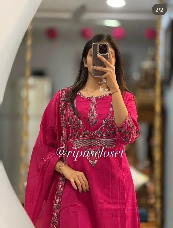 Beautiful_Embroidery_Kurta_With_Pant_And_Dupatta_Set