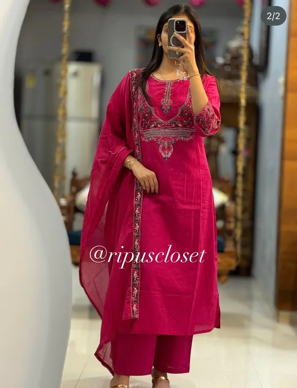 Beautiful_Embroidery_Kurta_With_Pant_And_Dupatta_Set