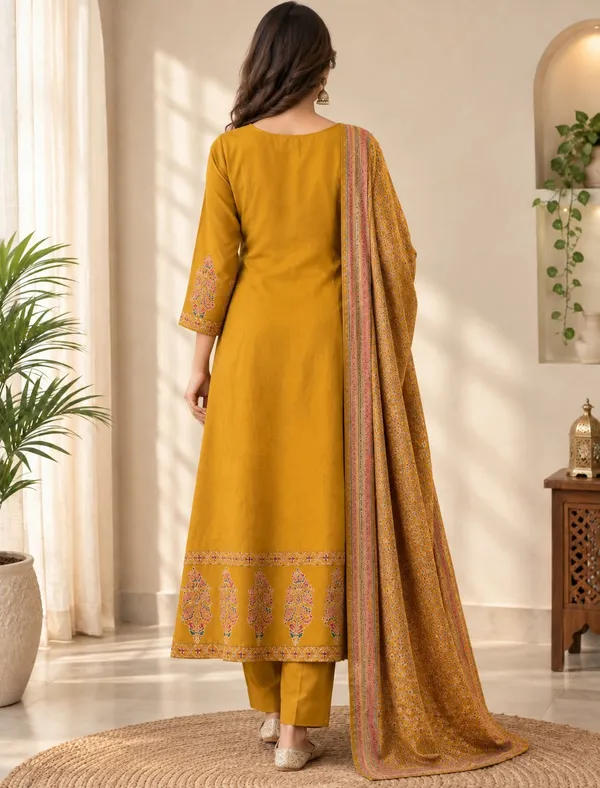 Beautiful_Original_Mirror_A-Line_Kurti_With_Pant_And_printed_Dupatta_Set