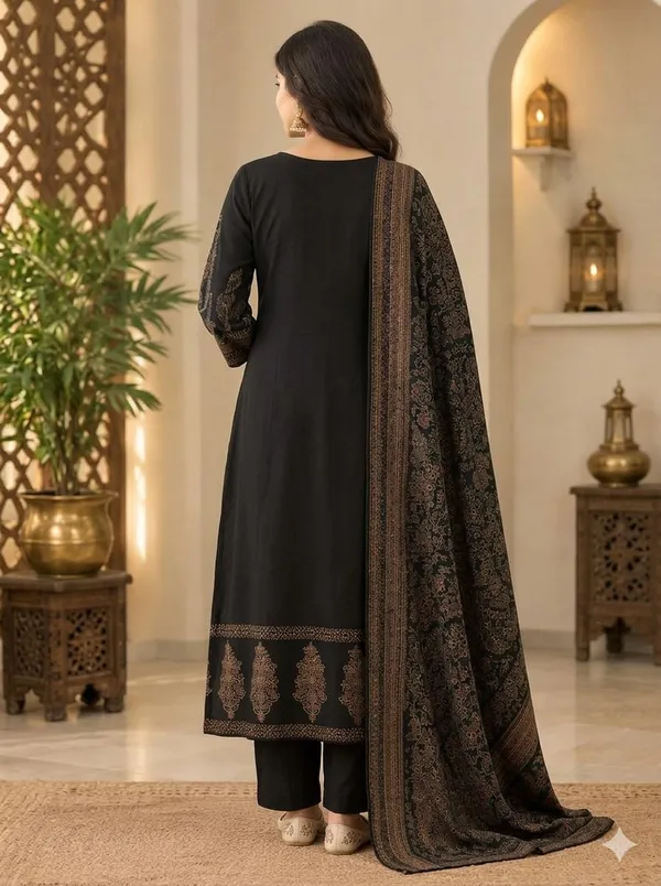 Beautiful_Original_Mirror_A-Line_Kurti_With_Pant_And_printed_Dupatta_Set