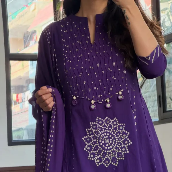 Festive_Beautiful_Anarkali_With_Pant_And_Dupatta_Set