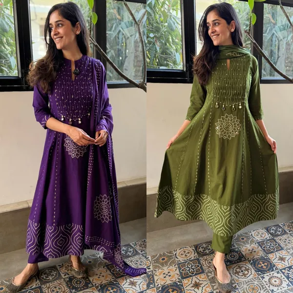 Festive_Beautiful_Anarkali_With_Pant_And_Dupatta_Set
