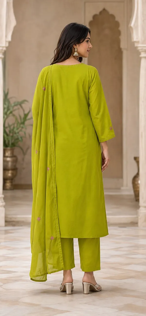 Havy_Embroidey_Kurti_With_Solid_Pant_And_Embroidery_Dupatta_Set
