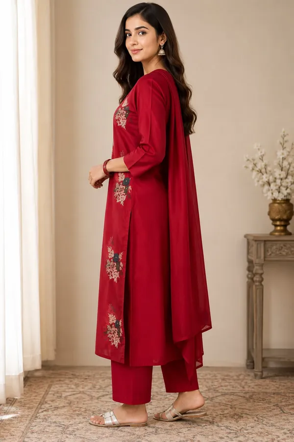 Havy_Embroidey_Kurti_With_Solid_Pant_And_Embroidery_Dupatta_Set