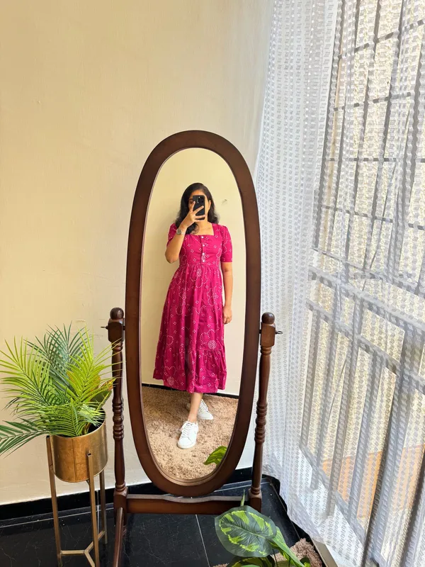 Premium_Cotton_Flair_Cut_One_Piece_Aline_Dress_Beautiful_Print❤️🔥