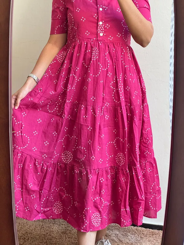 Premium_Cotton_Flair_Cut_One_Piece_Aline_Dress_Beautiful_Print❤️🔥
