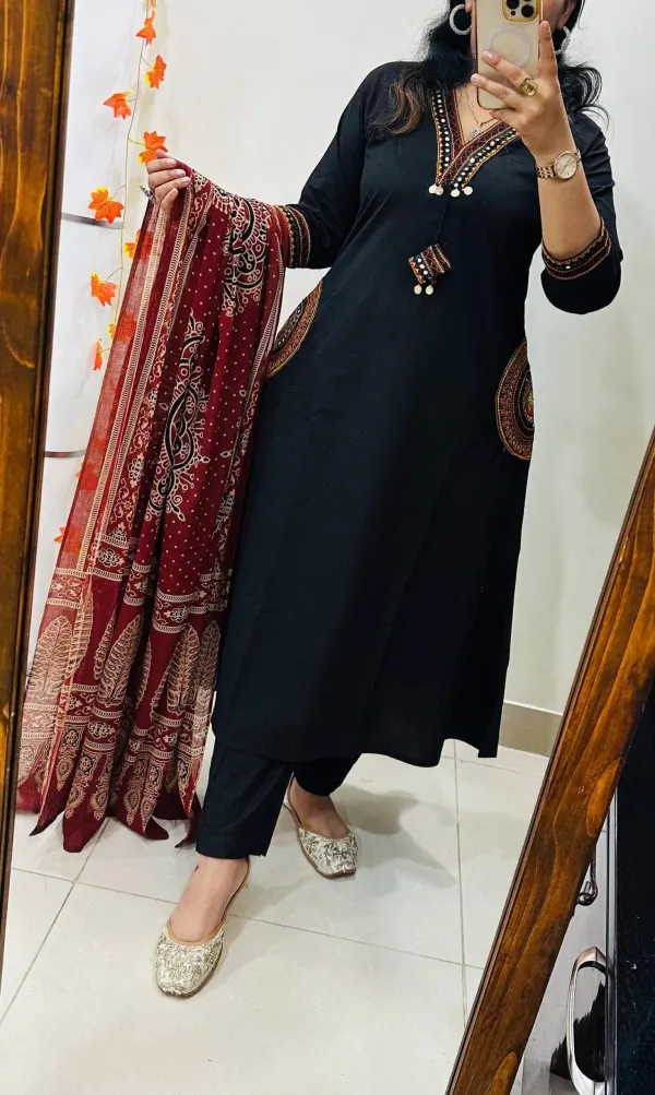 Premium_Heavy_Rich_Dhabu_Cotton_Aline_Suit🥳🥳