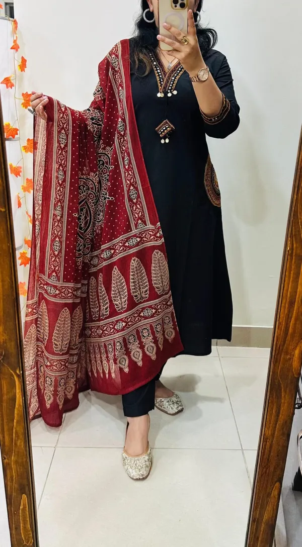 Premium_Heavy_Rich_Dhabu_Cotton_Aline_Suit🥳🥳