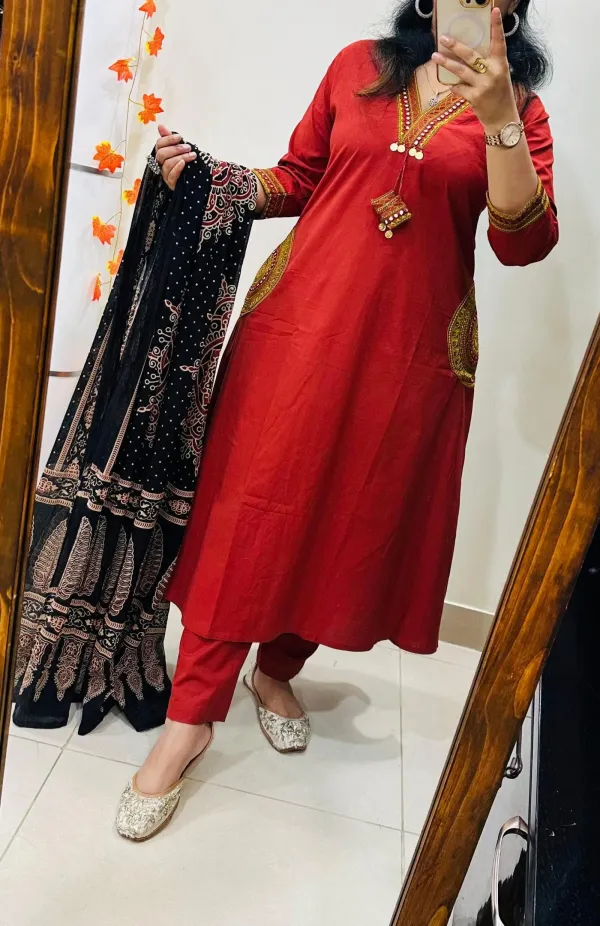 Premium_Heavy_Rich_Dhabu_Cotton_Aline_Suit🥳🥳