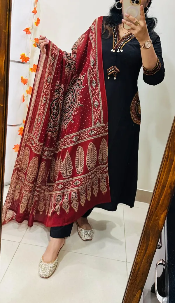 Premium_Heavy_Rich_Dhabu_Cotton_Aline_Suit🥳🥳