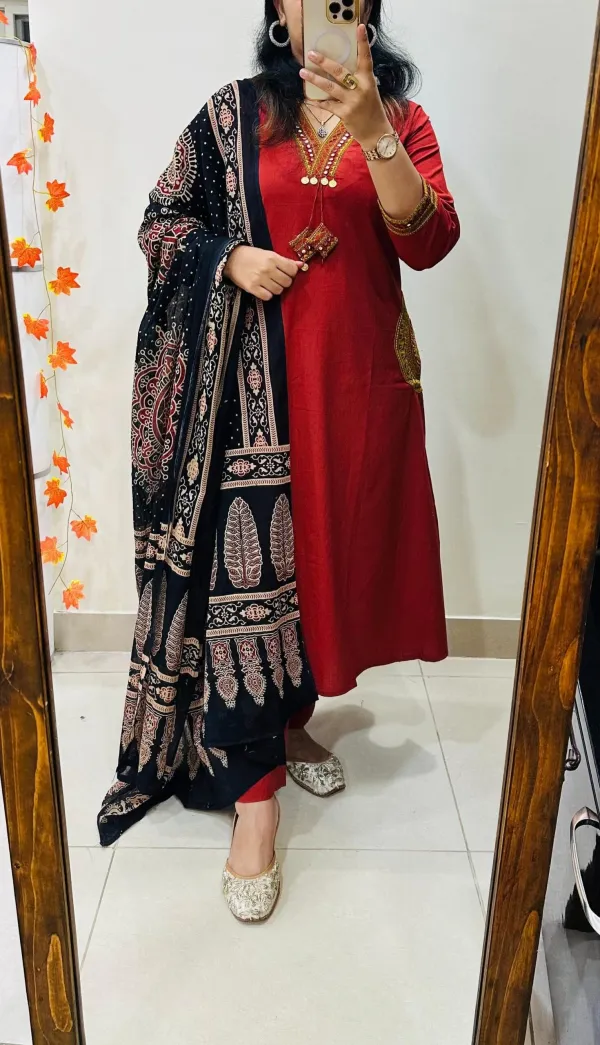 Premium_Heavy_Rich_Dhabu_Cotton_Aline_Suit🥳🥳