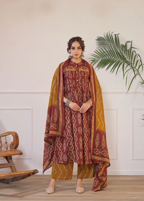 Stylish_Pintex_Kurti_With_Pant_And_Dupatta_Set