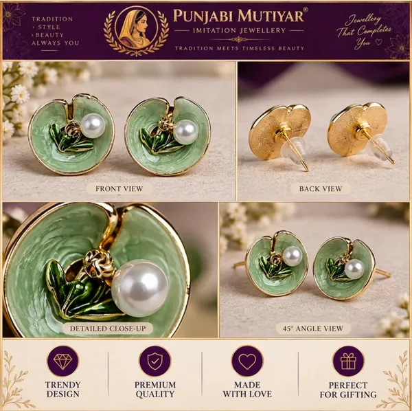 Green_Stainless_Steel_Earrings_For_Women
