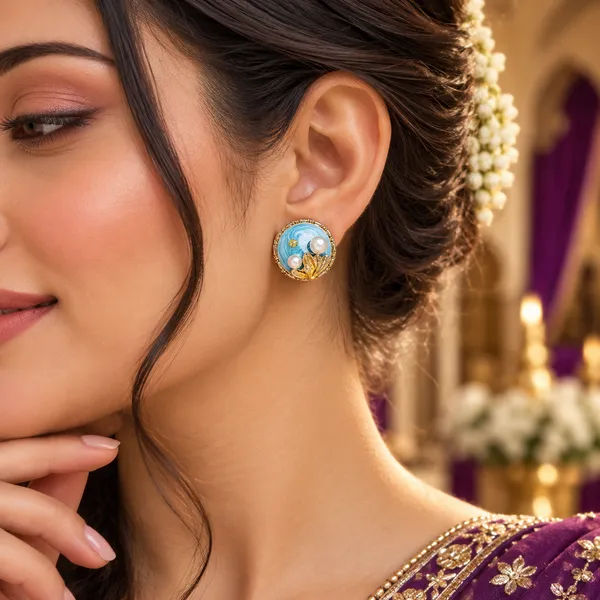 Blue_Stainless_Steel_Earrings_For_Women