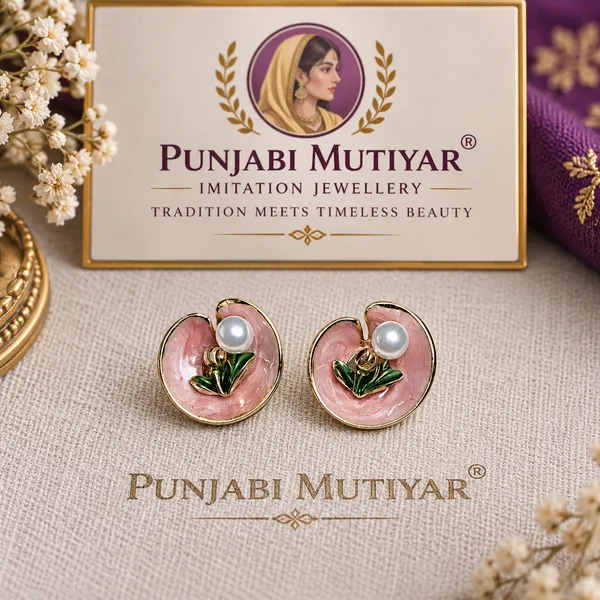 Pink_Stainless_Steel_Earrings_For_Women