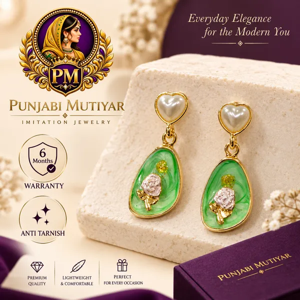Green_Stainless_Steel_Earrings_For_Women