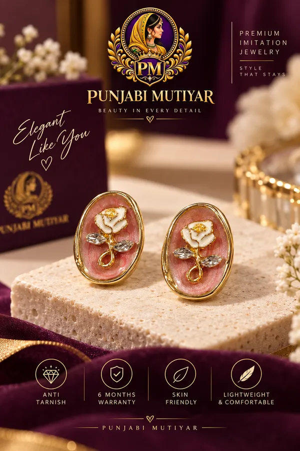 Pink_Stainless_Steel_Earrings_For_Women