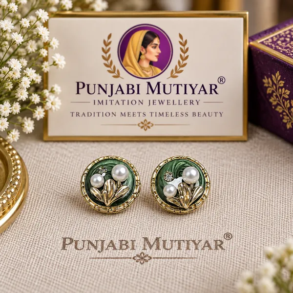 Green_White_Stainless_Steel_Earrings_For_Women